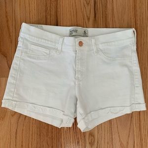 Abercrombie white denim shorts